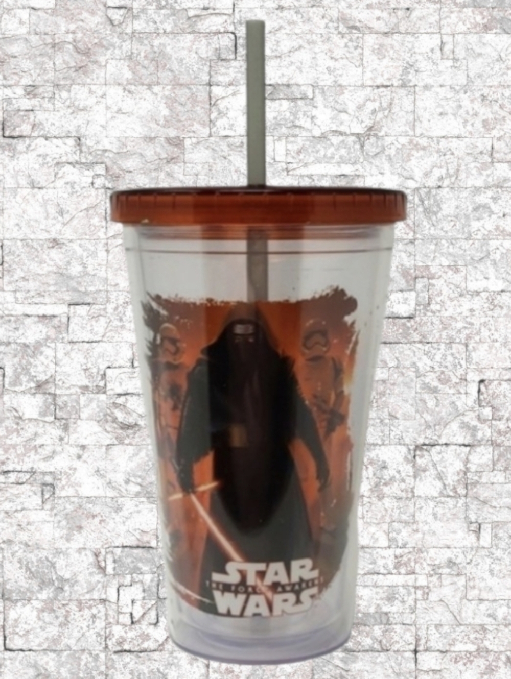 STAR WARS PLASTIC TUMBLER WITH STRAW - THE FORCE AWAKENS